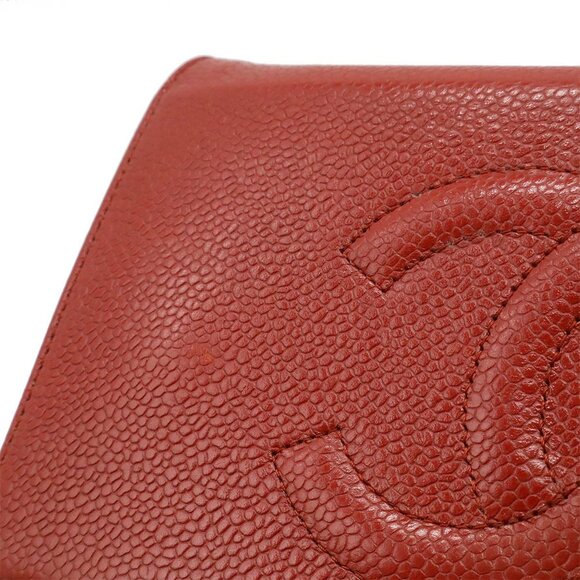 CHANEL Red Caviar Leather Logo Shoulder Bag - Picture 10 of 10